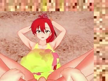 Yoko Littner Gives You a Footjob At The Beach! Gurren Lagann Feet POV