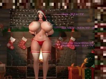 tettone, enormi, ragazze-giovani, manga, 3d, bocce, natale, giganti