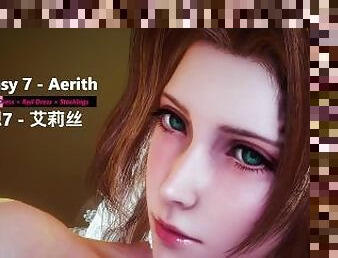 Final Fantasy 7 - Aerith  Wedding Dress  Red Dress  Stockings - Lite Version