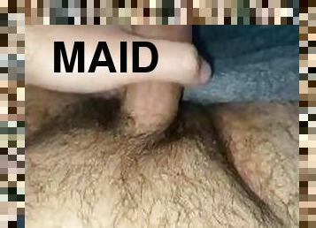 DICK FLASH! Hotel maid catches me jerking off