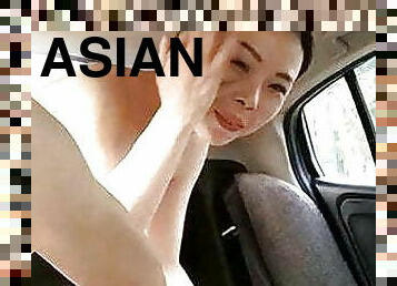 asiatique, poilue, pisser, chatte-pussy, amateur, fellation, maison, voiture, petits-seins