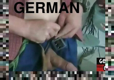 German amateur fucks ass in threesome until cumshot