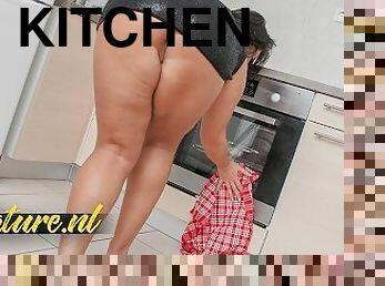 Big Booty Mom Aisha Is Getting Naughty In Her Kitchen