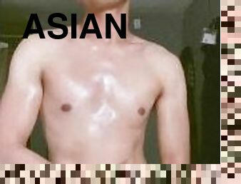 asiatisk, pappa, masturbation, amatör, gay, juckande, ung18, ensam, farsan, muskulös