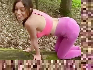 helping the horny girl who got lost in the forest.