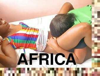 AFRICAN LESBIANS - Black lesbian best friends, homemade sex tape