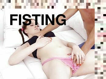 FIST4K. Horny girl enjoys unplanned sex with her boyfriend full of fisting