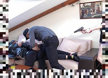 Horny Policewoman Kiara Gold Triple Penetrated in House Raid Gangbang GP1932 - AnalVids