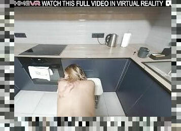 Blonde naughty Elena Muze get fucked in kitchen in VR.