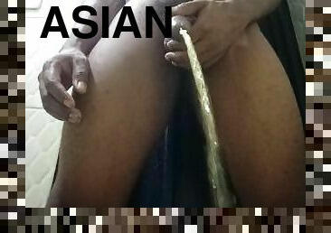 asian, alat-kelamin-wanita, dubur, menghisap-zakar, creampie, hitam, zakar