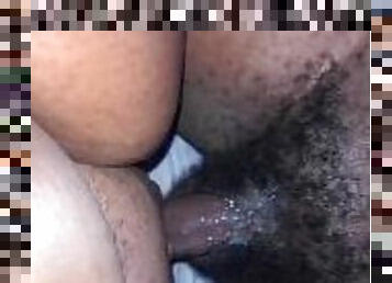 otrogen, pappa, fitta-pussy, amatör, mörkhyad, creampie, par, bbw, pov, pojkvän