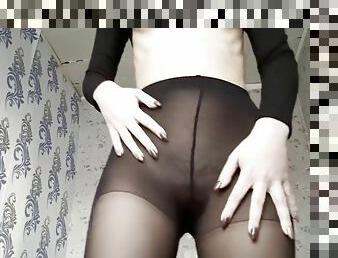 poilue, orgasme, collants, chatte-pussy, humide