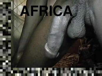 9 inches African big black cock masturbating