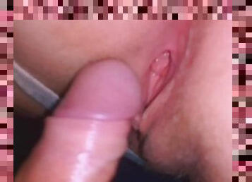 pussy, amatør, cumshot, par, cum, knulling-fucking, nærbilde, rumpehull, hvit, våt