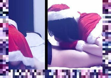 Cute Santa gives a blowjob