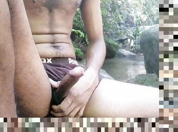 asia, mastubasi, di-tempat-terbuka, hindu, seorang-diri, penis, hutan-jungle