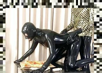 chatte-pussy, amateur, fellation, latina, couple, fétiche, latex, pizza, caoutchouc