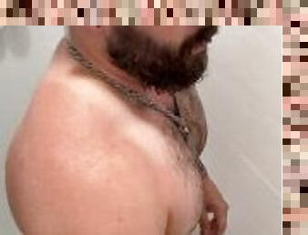 Muscular Tatted Bald Bearded man Showers after a Long Day…OF@TattedBigBear