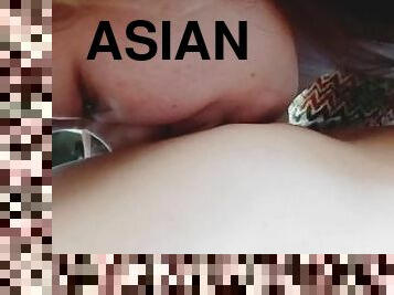 asiatisk, röv, bröstvårtor, milf, mamma, par, blond, filipinsk, sugande