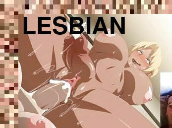 lesbienne, voiture, anime, hentai
