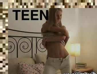 Sweet blonde teen gets a good stuffing