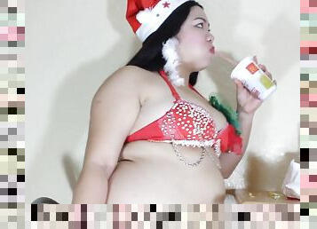 Christmas Belly Stuffing BBW Fetish Video