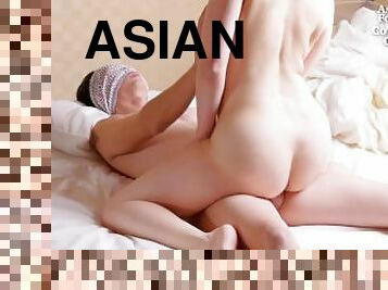asiatique, femme, mature, milf, japonais, branlette, couple, baisers, ejaculation, marié