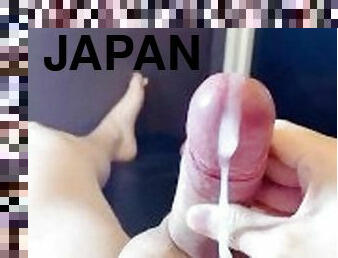 masturbation, amatör, cumshot, japansk, avrunkning, sprut, ensam