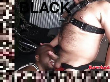 Black cub sprays cum while being barebacked