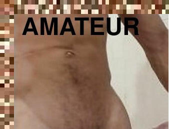 énorme, masturbation, amateur, ejaculation-sur-le-corps, énorme-bite, gay, maison, branlette, secousses, ejaculation