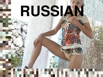 masturbation, rysk, blond