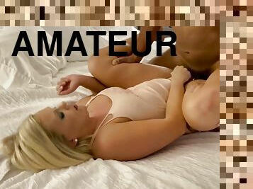 Fetish Covid quarantine sex with amateur blonde wife - homemade