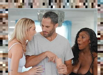 Big-dicked Damon Dice has a luck to fuck Tiffany Watson and Ebony Mystique