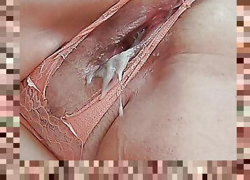 grosse, énorme, chatte-pussy, russe, amateur, mature, ejaculation-sur-le-corps, milf, maison, maman