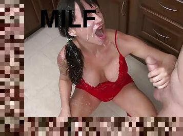 Big Tit Milf Blowjob and Facial