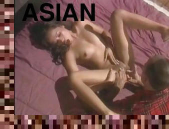 Turning on the Asian girl that blows him