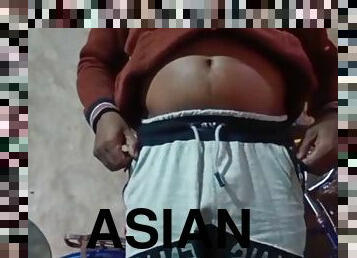 asiatique, papa, masturbation, vieux, en-plein-air, amateur, ébène, gay, arabe, branlette