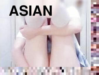 asyalı, büyük-göğüsler, mastürbasyon-masturbation, boşalma, öğrenci, oyuncak, japonca, parmaklama, memeler, tek-kişilik