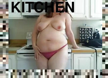 Bbw in the kitchen