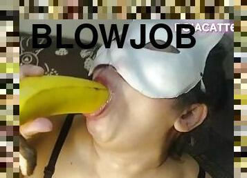 asia, amatir, dewasa, blowjob-seks-dengan-mengisap-penis, jenis-pornografi-milf, sudut-pandang, pisang, penis