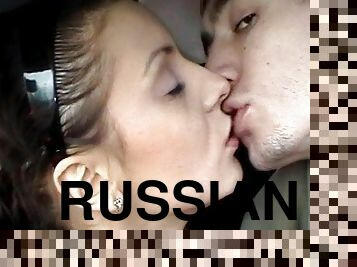 Enjoy Russian blowjob in the car