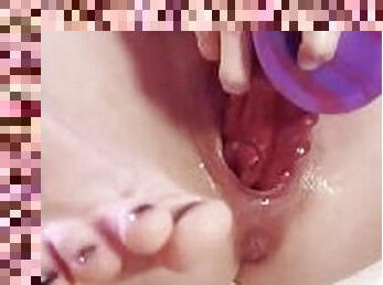 masturbation, monster, fitta-pussy, amatör, leksak, knullande, ritt, dildo, ensam