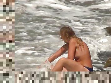 nudiste, en-plein-air, public, chatte-pussy, babes, cam, plage, voyeur, jeune-18, blonde