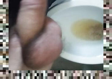 my str8 big cock - POV - pissing in the toilet.