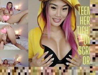 asiatique, gros-nichons, levrette, masturbation, mamelons, orgasme, chatte-pussy, ados, sale, serrée