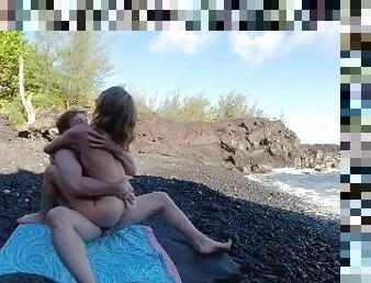 Teaser: real couple sensual fucking outdoors on the beach
