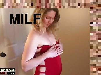 Milf in red dress fucked (pov)