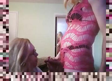 Crossdresser Fucking Fat Blonde Wife & Giving Her A Facial!