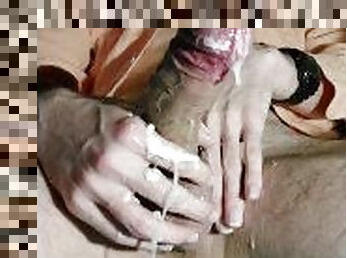 besar-huge, mastubasi, orgasme, amatir, cumshot-keluarnya-sperma, penis-besar, mainan, seorang-diri, penis