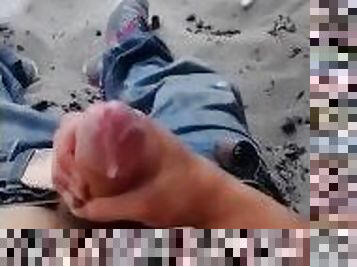 masturbation, public, amateur, ejaculation-sur-le-corps, gay, plage, secousses, solo